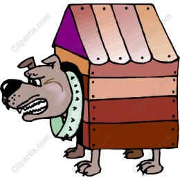 Guard Dog in Doghouse