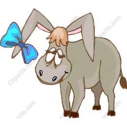 Charming Playful Donkey with Blue Bow