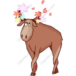 Whimsical Moose with Floral Accents