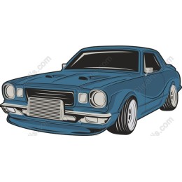 Classic Blue Muscle Car