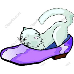Playful Cat in Purple Shoe