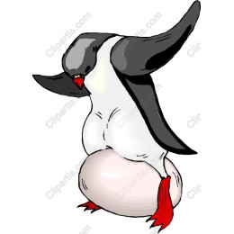 Whimsical Penguin on Egg
