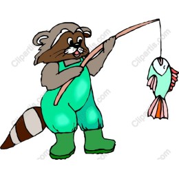 Adorable Raccoon Fishing