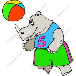Playful Rhinoceros with Colorful Beach Ball