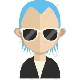 Trendy Blue Haired Character