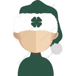 Festive Green Holiday Character
