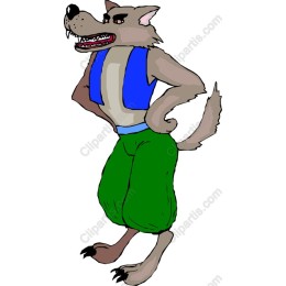 Colorful Cartoon Wolf