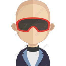 Bald Character with Red Sunglasses