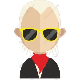 Fashionable Character with Sunglasses and Scarf