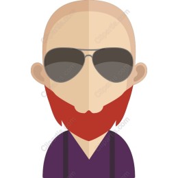 Cool Bald Character with Red Beard and Sunglasses