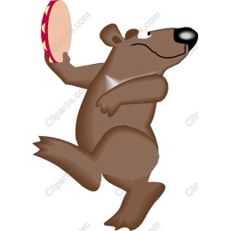 Bear Playing with Tambourine