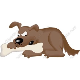 Playful Dog with Bone