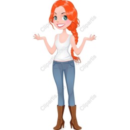Cheerful Red-Haired Woman