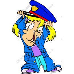 Playful Police Officer Girl