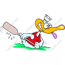 Playful Cartoon Duck with Oar