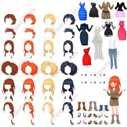 Vibrant Fashion Set: Hairstyles & Outfits Collection