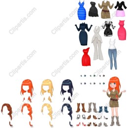 Fashionable Dress-Up Doll Set