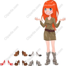 Fashionable Character with Shoe Collection