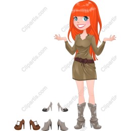 Fashionista Character with Shoe Collection