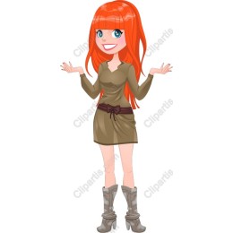 Cheerful Red-Haired Woman