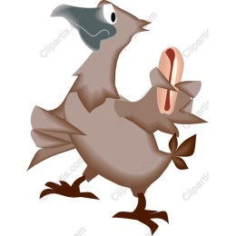 Whimsical Dodo Bird with Hot Dog