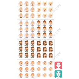 Expressive Character Emoticons Set