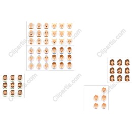 Charming Character Heads Set