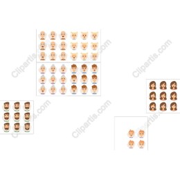 Diverse Character Faces Set
