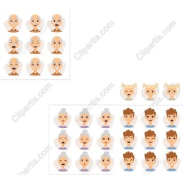 Expressive Cartoon Character Faces Pack