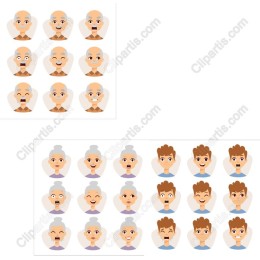 Expressive Faces Set - 20 Unique in and