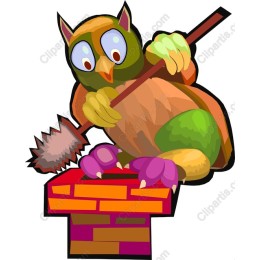 Whimsical Owl on Chimney
