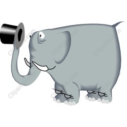 Charming Elephant with Top Hat