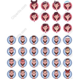 Dynamic Cartoon Character Faces Pack
