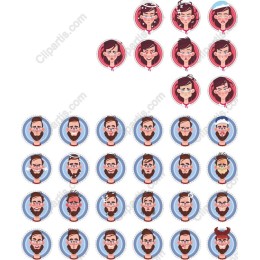 Expressive Cartoon-Style Avatars Set