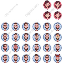 Cartoon Character Expressions Set