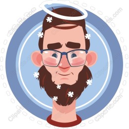 Charming Male Character with Snowflakes