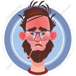 Sick Patient Cartoon Character