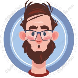 Quirky Character with Glasses and Beard