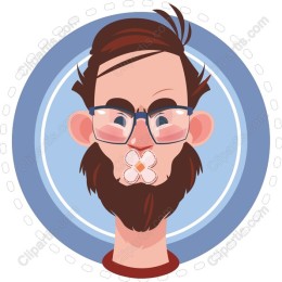 Quirky Bearded Man with Pacifier