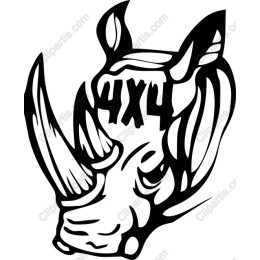 Rhino Head with 4X4 Motif