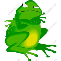 Vibrant Cartoon Green Frog