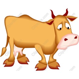 Whimsical Sad Cartoon Cow