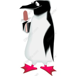 Playful Penguin with Ice Cream