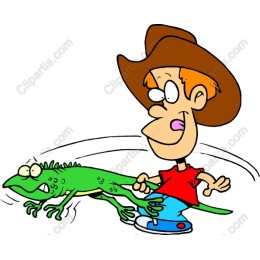 Playful Cowboy and Lizard