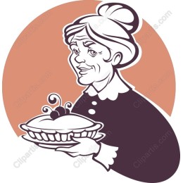 Whimsical Grandmother with Pie