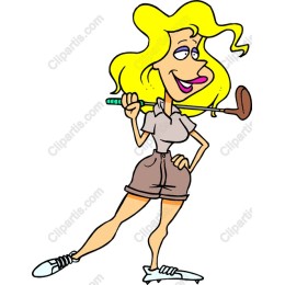 Playful Female Golfer