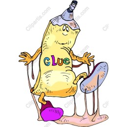 Cheerful Cartoon Glue Bottle