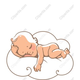 Adorable Sleeping Baby on Cloud