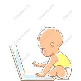 Curious Baby with Laptop