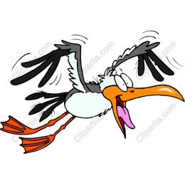 Cheerful Cartoon Stork